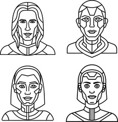 One line art vector template for coloring page