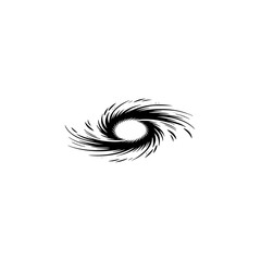 Obraz premium Black Hole Spiral Logo: Abstract Vortex Design on White Background