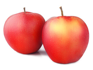 Red apples isolated on a white background .