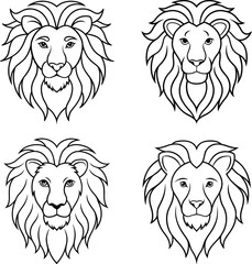 One line art vector template for coloring page
