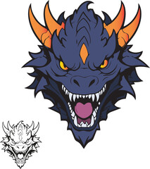 Fierce Dragon Mascot Vector for Esports Logo and Gaming Branding