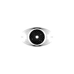 Cosmic Eye Symbol, Abstract Illustration, Minimalist Design, Monochrome Art