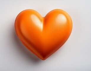Fototapeta premium orange heart isolated on transparent or white background