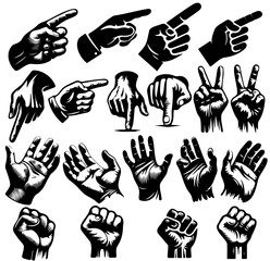 Fototapeta premium Silhouette of a Hand Vector Illustration - Artwork Graphics Pack