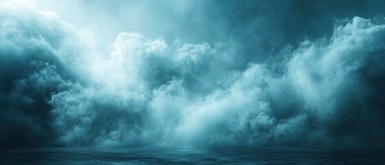 Obraz premium Abstract Teal Foggy Texture Design Background with Soft Gradients and Space for Text or Image