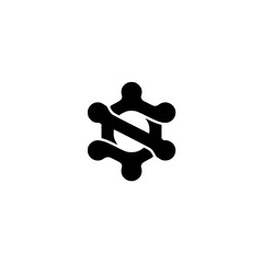 Abstract Black Logo: Modern Design on White Background