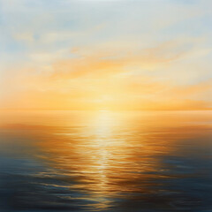 Obraz premium Golden hour seascape with a wide-angle view