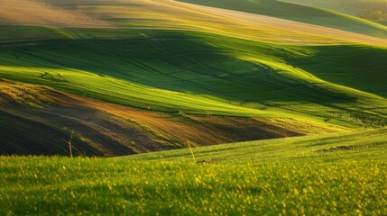 Obraz premium An abstract landscape with sweeping colors and natural elements.