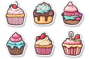 Colorful and delightful cupcakes decorated with frosting and toppings.