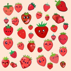 seamless pattern with strawberry