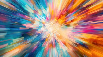 Obraz premium An energetic abstract pattern with bursts of color and fluid movement.