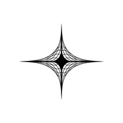 Fototapeta premium Geometric Starburst: Abstract Black Line Art on White Background