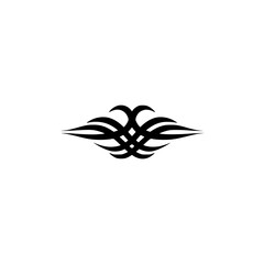 Tribal Black Ornament on White: Decorative Design Element
