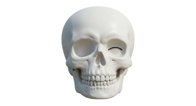 Isolated Skull with Winking Expression, Halloween