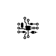 Minimalist Circuit Board Icon, Modern Technology Concept