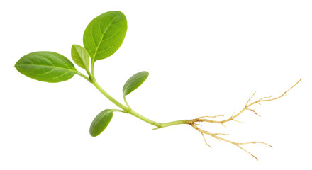 Isolated Young Plant Seedling with Roots Visible