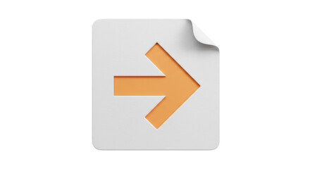 Isolated File Icon with Orange Arrow Pointing Right