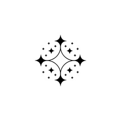 Minimalist Geometric Starburst Emblem on White Background