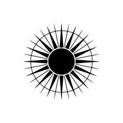 Obraz premium Geometric Sunburst Icon: Minimalist Black & White Design