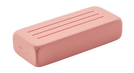 Isolated Rectangular Pink Eraser for Writing