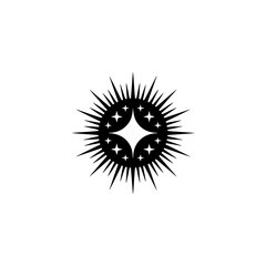 Minimalist Starburst Logo, Black and White, Simple, Abstract, Design Element
