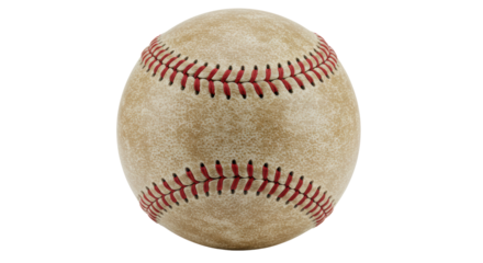 Isolated Baseball with Red Stitching and Grime