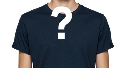 Isolated Black T-Shirt with White Question Mark