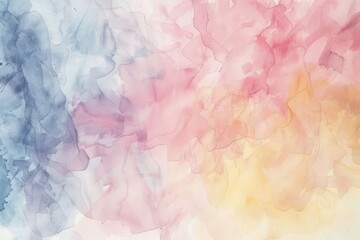 Fototapeta premium A delicate watercolor painting featuring a gentle blending of pastel hues, A gentle blending of pastel hues in a watercolor wash