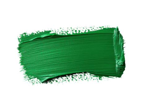 Bold green paint stroke for creative design and art projects, cut out - stock png.
