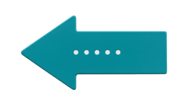 Isolated Teal Arrow Pointing Left