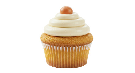 Isolated Vanilla Cupcake with Sprinkles