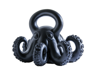 Unique decorative octopus sculpture for home decor lovers,  gym equipment for strength training and fitness, cut out - stock png.