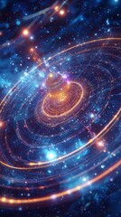 Cosmic Energy Sphere in Deep Space with Vibrant Colorful Swirls