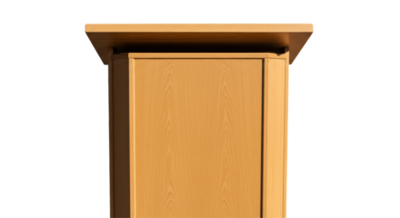 Isolated Wooden Podium Presentation Speech Lectern