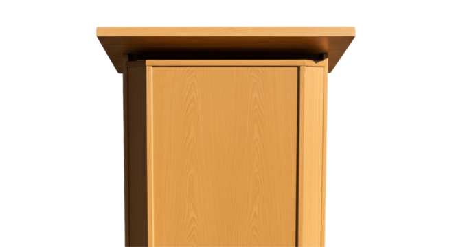 Isolated Wooden Podium Presentation Speech Lectern