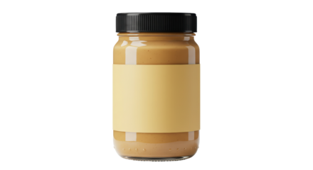 Isolated Peanut Butter Jar with Blank Label Delicious
