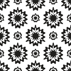 Spiky Starburst Pattern in Black and White_No AI