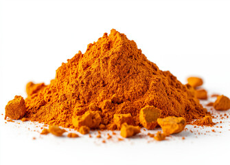 Fine and Textured Paprika Powder on a White Background  High-Resolution Photography Capturing Rich Color and Detailed Texture