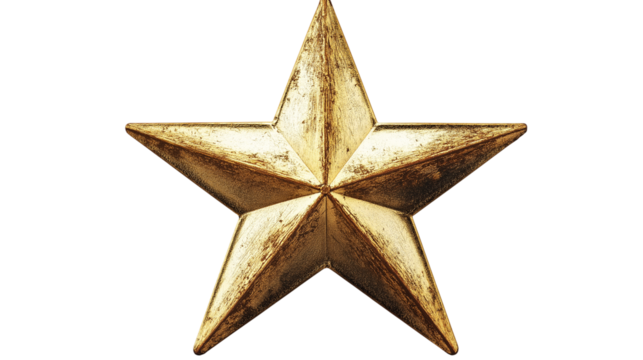 golden star isolated on white background , transparent
 png 