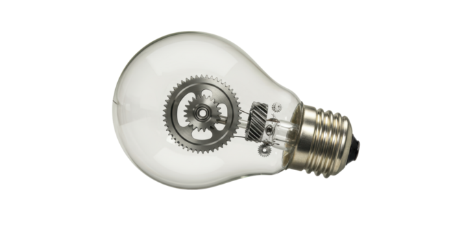 Isolated Light Bulb Containing Internal Gear Mechanism - Powered by Adobe