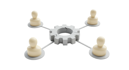 Isolated Network of People Connected to a Gear