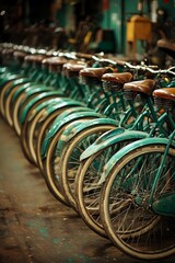 Vintage bikes in a workshop