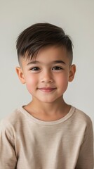 Portrait of a Smiling Young Boy with Stylish Hair