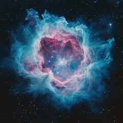 Stunning Cosmic Nebula with Vibrant Colors and Twinkling Stars