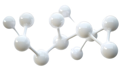 Obraz premium white molecule structure 3d render icon isolated on transparent background cutout