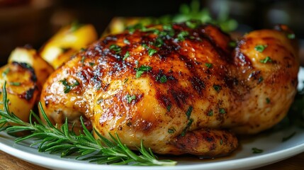 roasted chicken on a plate
