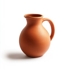 Earthenware Pitcher Still Life Shot on White Background for Food Presentation