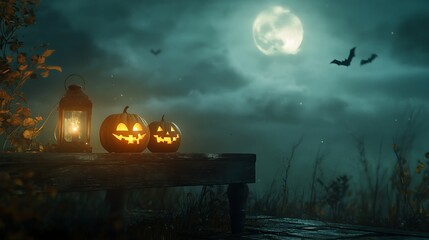 Fototapeta premium halloween night scene 