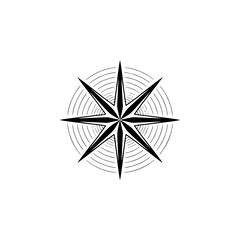 Minimalist Eight-Pointed Star Logo on White - Geometric Vector