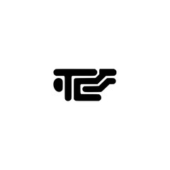 Abstract Tech Logo in Black and White, Minimalist Design